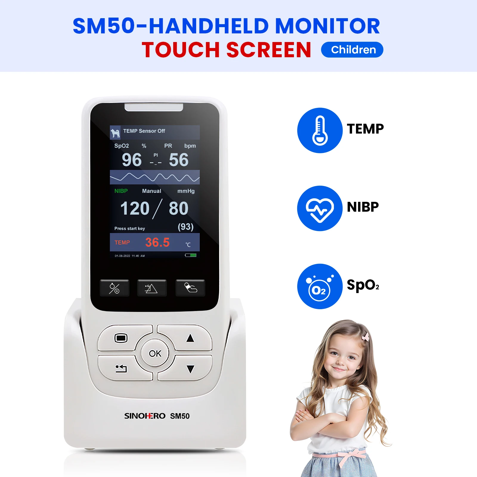 Monitor de signos vitales portátil táctil para gatos y perros - imagen 3