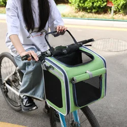 Transportín nórdico plegable cómodo para gatos y perros, coche y bici
