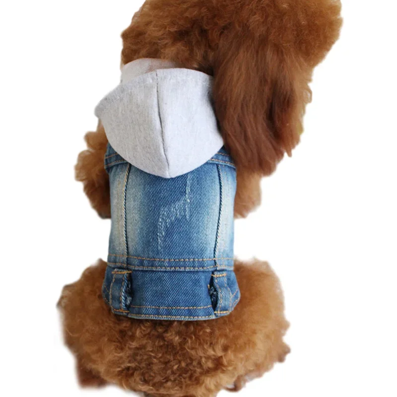 Ropa vaquera para perros, abrigo vaquero para perros, ropa para cachorros, chaqueta vaquera para perros pequeños, chaleco para perros, abrigo, trajes para cachorros, ropa para gatos - imagen 2