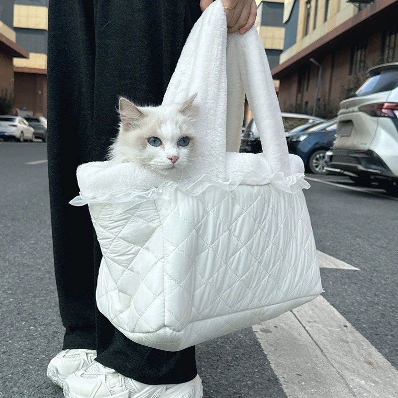 Bolsa térmica de invierno para transportar gatos, bolso cálido con forro polar para mascotas, bolso portátil para perros pequeños, gatos, viajes al aire libre, visita veterinaria - imagen 4