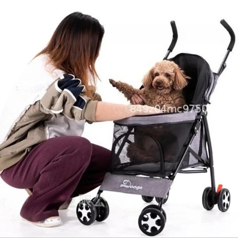 Carrito de viaje plegable para perros y gatos con ruedas - imagen 2
