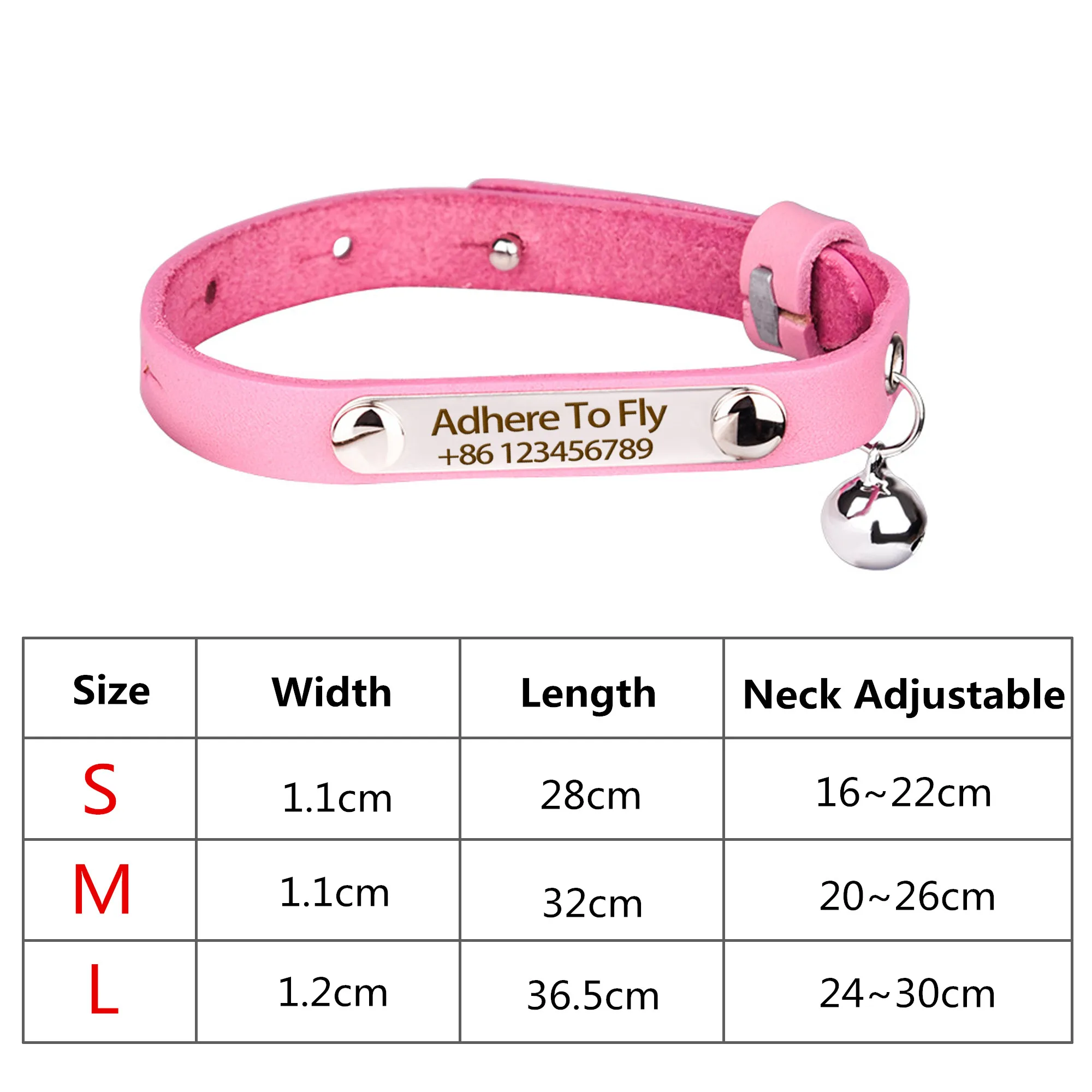 Collar de gato personalizado, collares de cuero ajustables para gatos, collares personalizados con nombre de cachorro y gatito, accesorios antipérdida para gatos - imagen 3