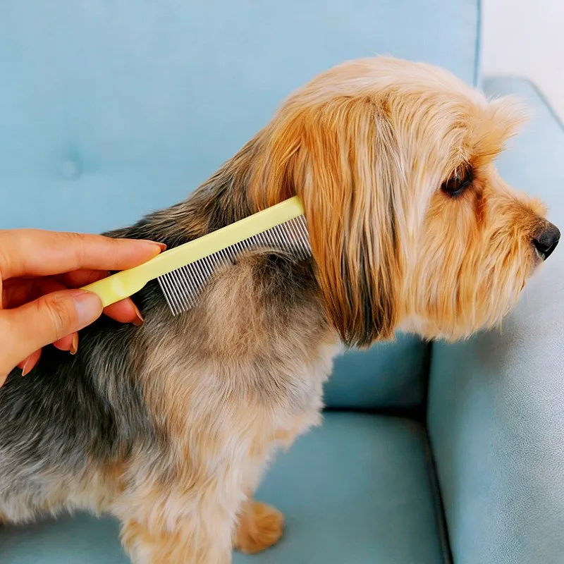 Peine cepillo acero inoxidable para gatos y perros: elimina pulgas - imagen 3