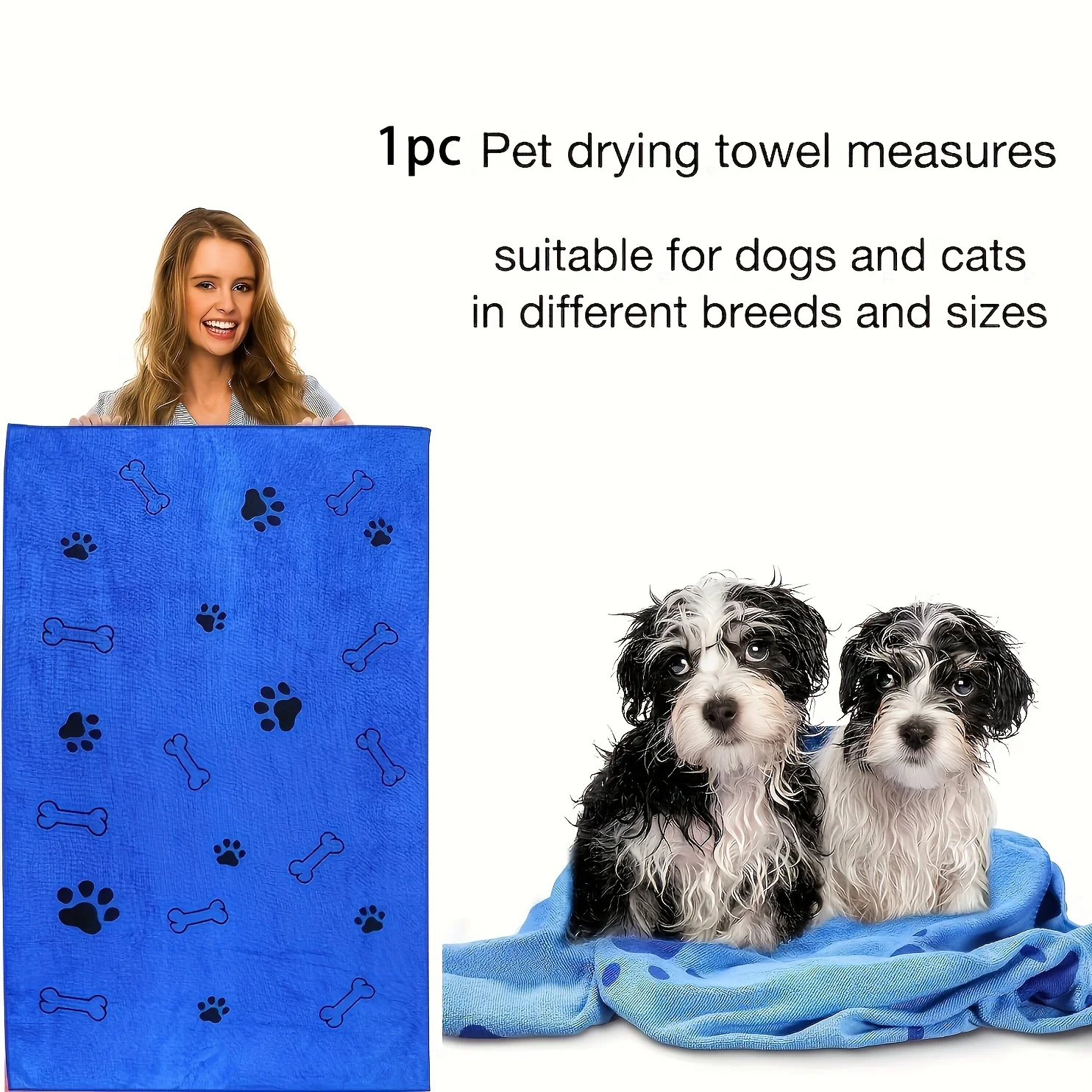Toalla de microfibra para perros y gatos – Secado rápido y superabsorbente - imagen 3