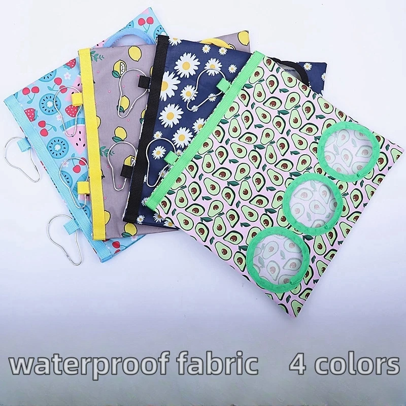 Bolsa de heno para conejos, 2/3 agujeros, alimentador de hierba seca colgante para conejillo de indias, Chinchillas, ratas, bolsa de almacenamiento de alimentos para animales pequeños - imagen 2