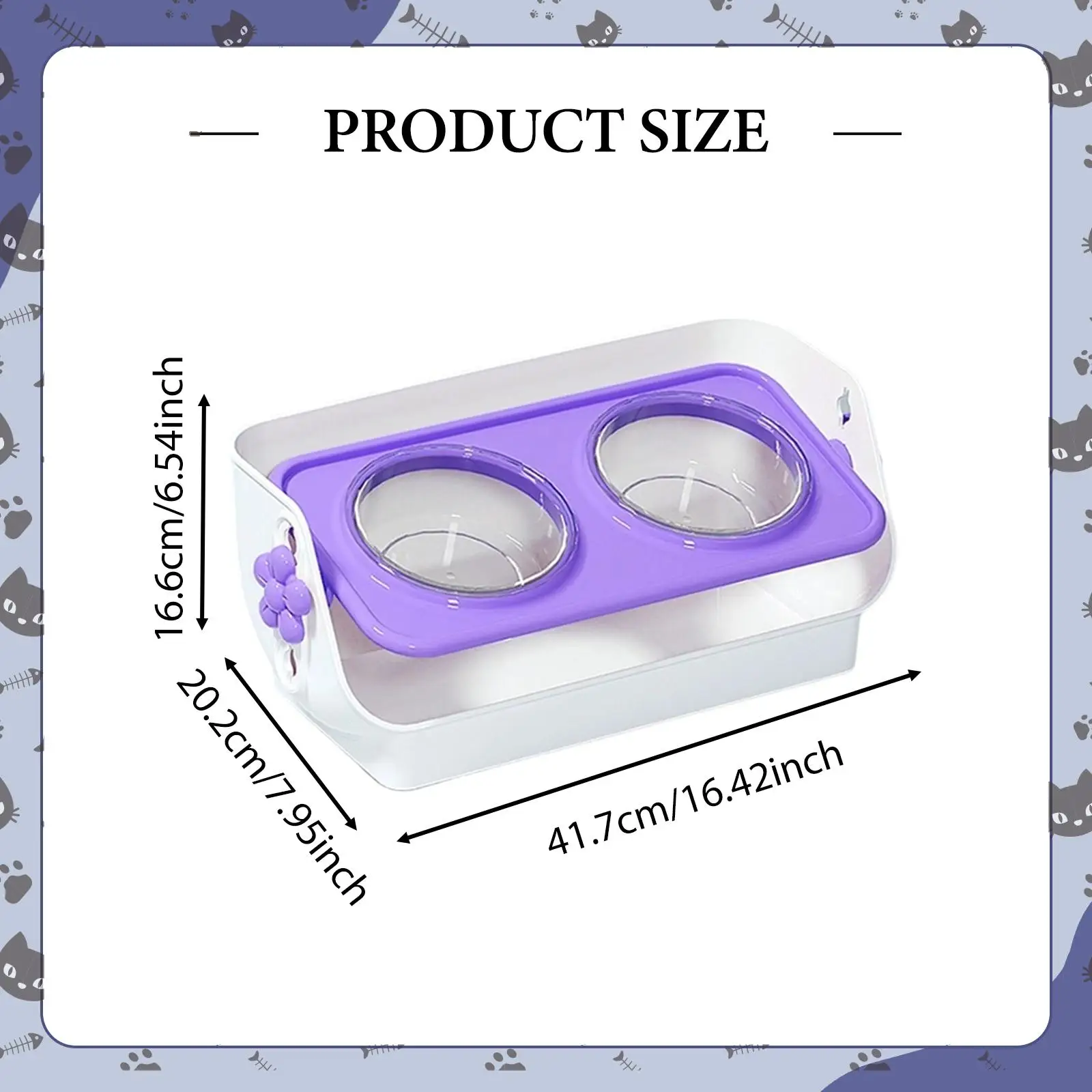 Dog Bowls Cat Water Food Bowls Raised for Indoor Outdoor 3 Heights Adjustable Stable Neck Protection Food Dispenser with Rack