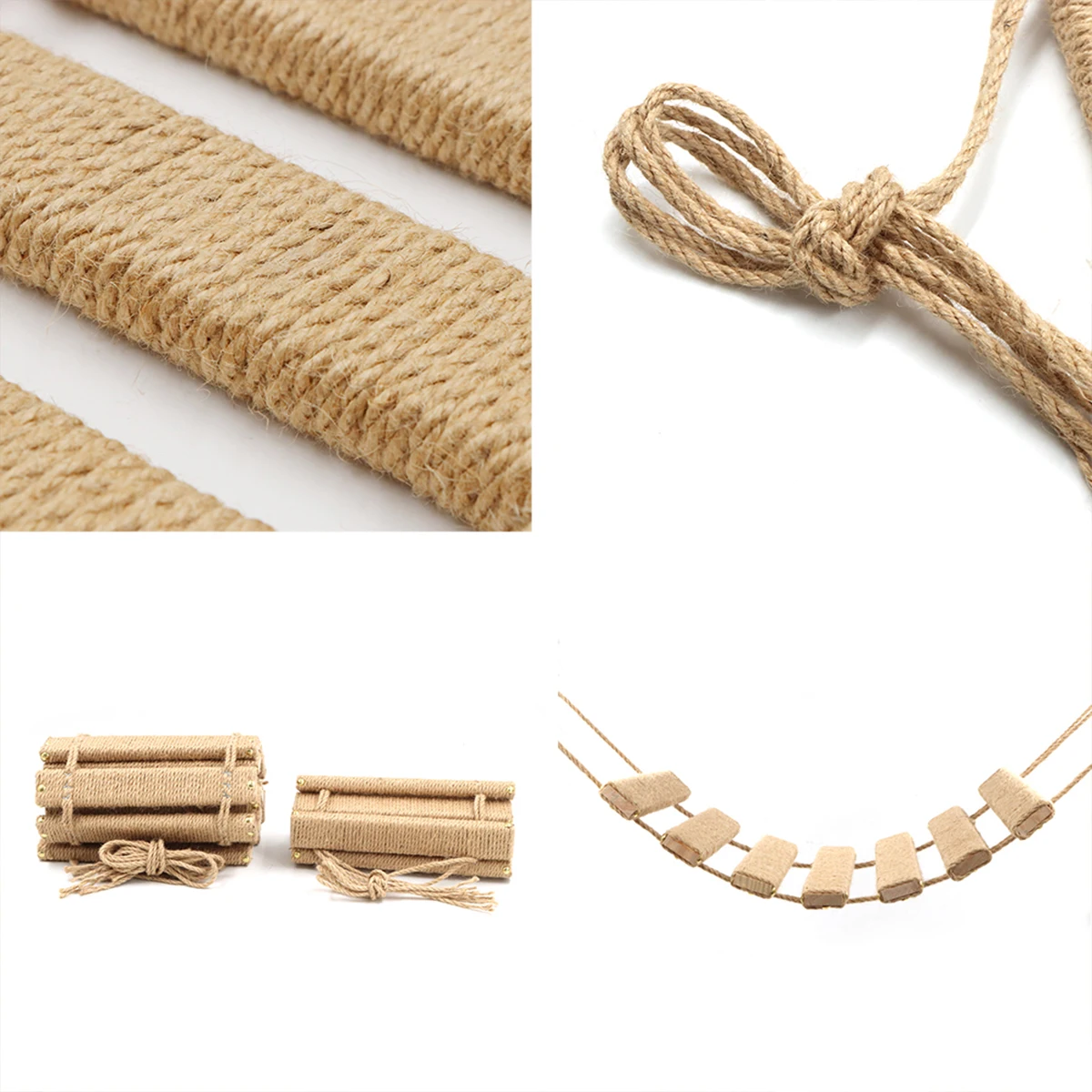 Marco de escalada para gatos, puente, escalera para gatos, cuerda de Sisal, torre de árbol de madera para gatos, uso para jaula, escalador, poste rascador, muebles para mascotas, Juguetes - imagen 5