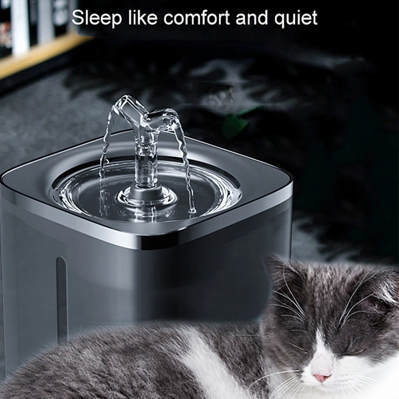 Fuente de agua automática para Gato, dispensador de filtro, bebedero inteligente para gatos, tazón de agua, suministros para beber para perros y gatitos, 2L - imagen 4