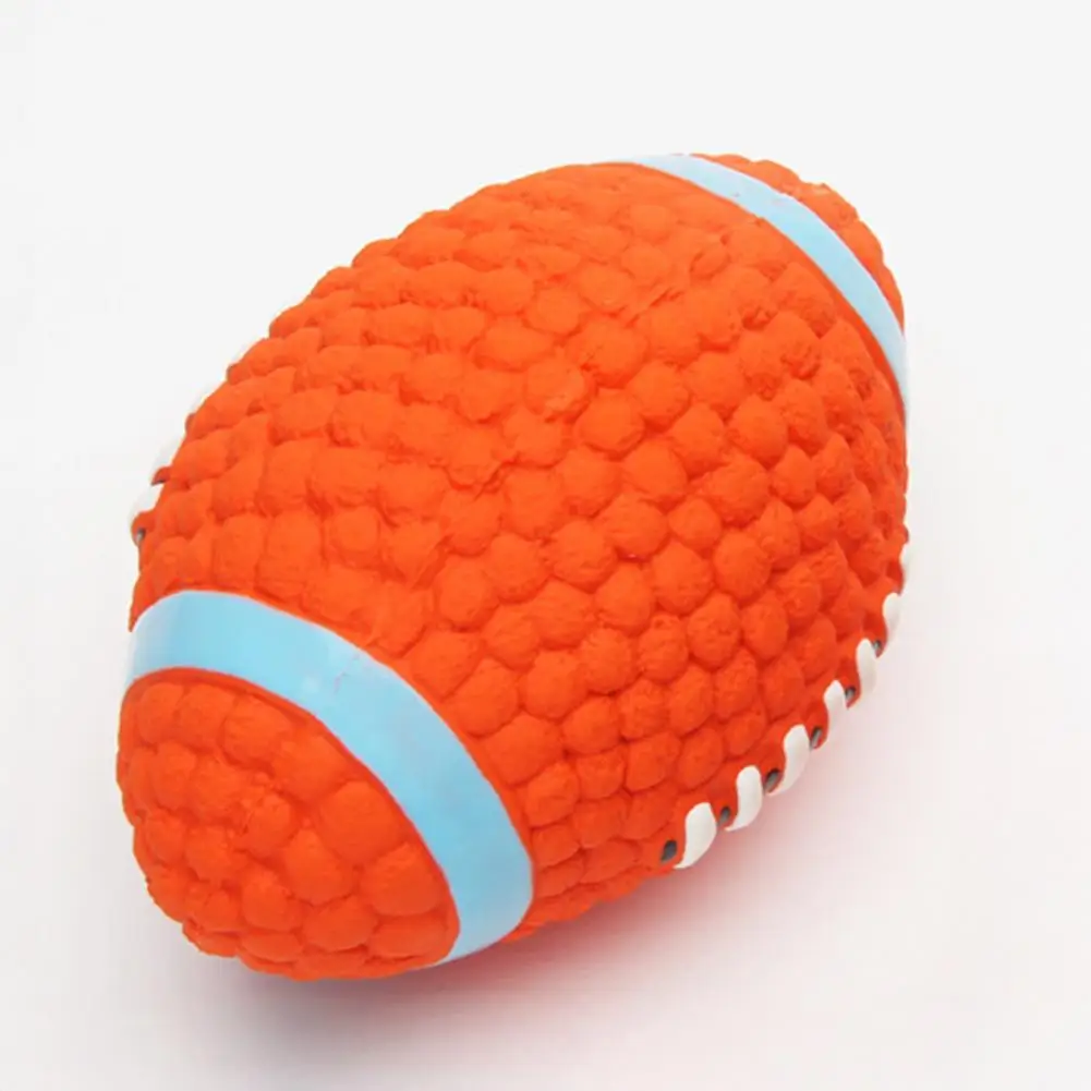 Boule sonore de dentition pour chiot, jouet interactif pour chien, série Rugby en Latex, soulagement de l'ennui, nettoyage des dents, fournitures d'intérieur et d'extérieur pour animaux de compagnie - imagen 4