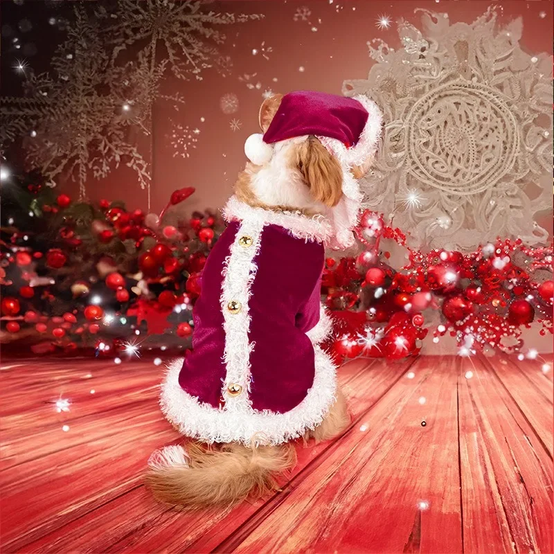 Ropa navideña para perros, vestido de vacaciones, conjunto de fiesta de Navidad, ropa para mascotas pequeñas, chaqueta para perros pequeños, ropa para cachorros