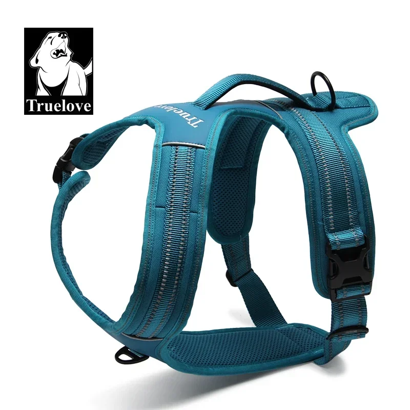 Truelove-Arnés deportivo para perros, accesorio reflectante de nailon, chaleco con mangos, sin tirones para aventura con mascota al aire libre, 5 colores, tallas XS a XL, en stock en fábrica - imagen 2