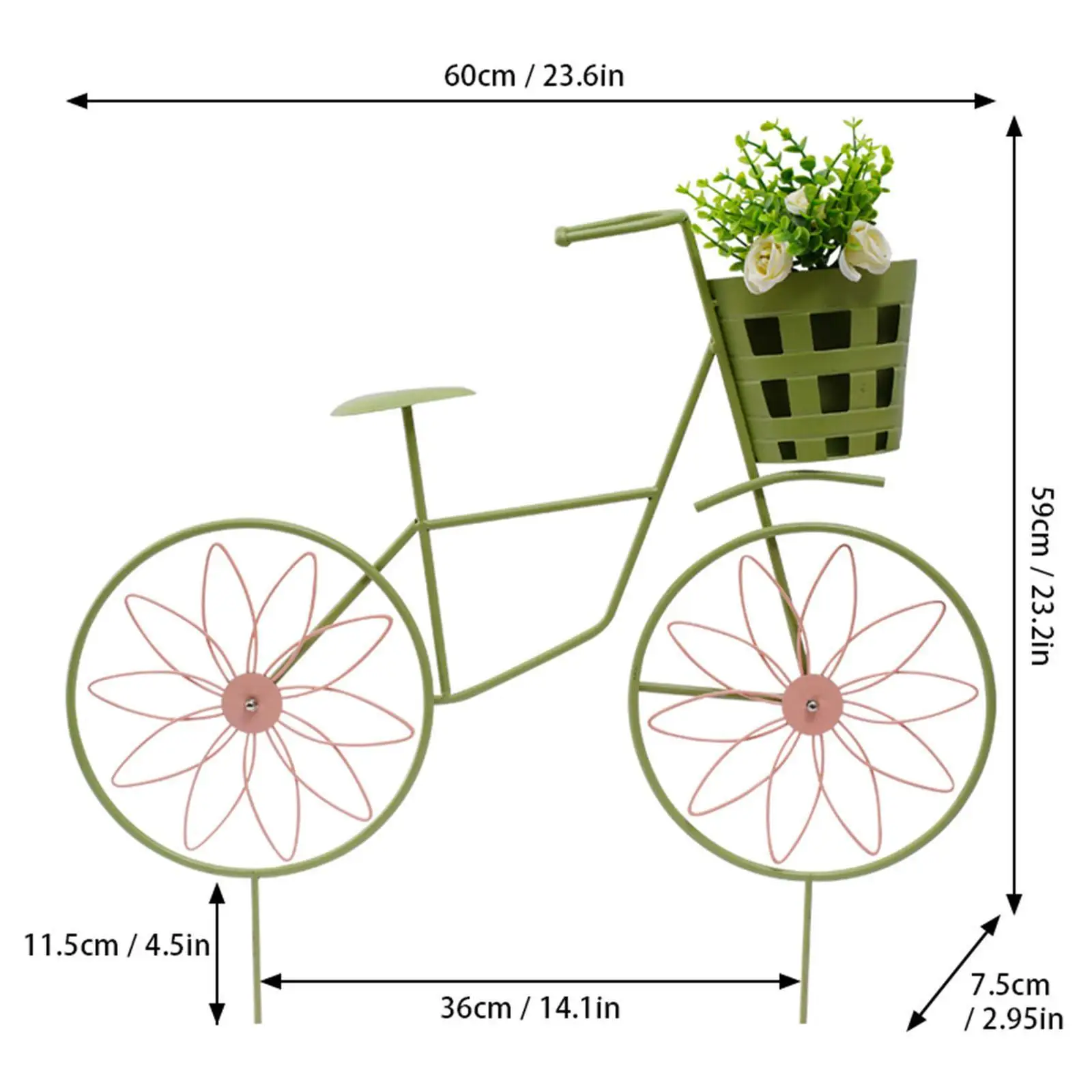 Garden Stake Bike Ornament Easy Install Cute Bicycle Shape Flower Stand Bicycle Plant Rack for Holiday Housewarming Decoration