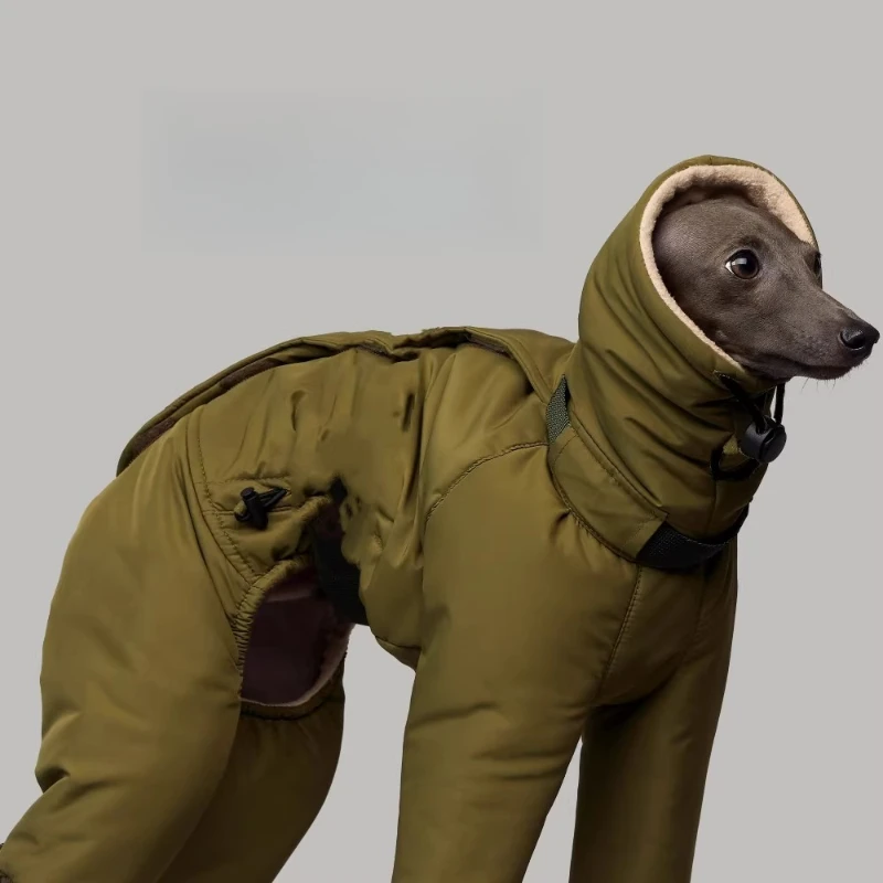 Ropa de invierno para perros, ropa cálida a prueba de viento para perros, abrigo grande para perros, monos, accesorios, mono, producto de galgo para perros flacos - imagen 2