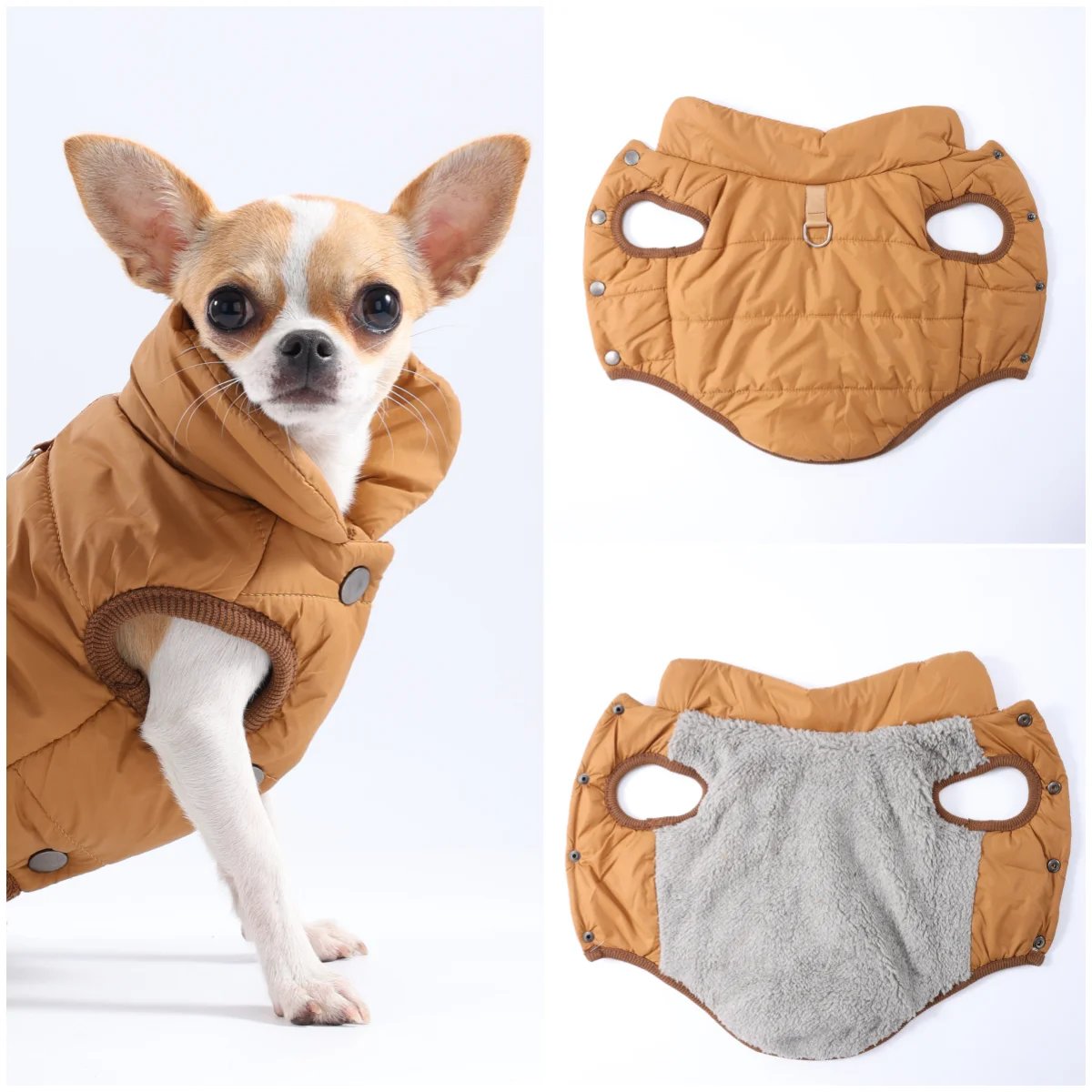 Ropa cálida de invierno para perros, disfraz bonito para mascotas, trajes suaves para cachorros, abrigo para mascotas al aire libre a prueba de viento, chaqueta para Chihuahua - imagen 3