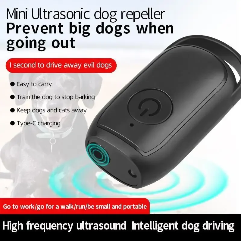 Repelente ultrasónico portátil para perros, dispositivo de entrenamiento de larga distancia, recargable por USB, con LED, defensa al aire libre, antibarkin - imagen 4