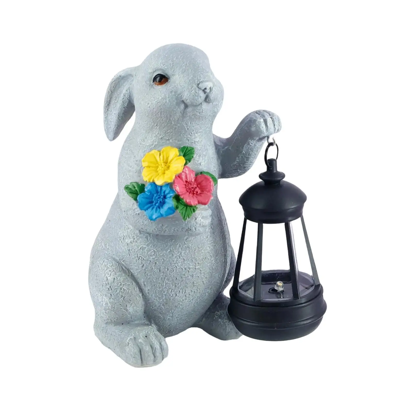 Estatua solar para jardín: conejo de resina decorativa de Pascua - imagen 5