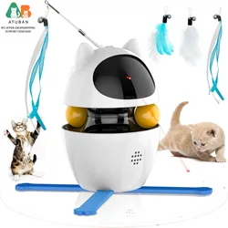 Juguete interactivo 3 en 1 para gatos: pluma, pelota y ejercicio