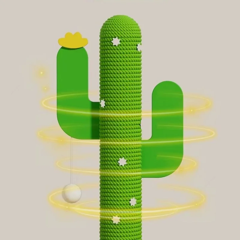 Pilar de agarre de bola de Cactus para interiores, columna para rascar gatos, juguete para gatear, actividad divertida para gatos, decoración de muebles para mascotas - imagen 4