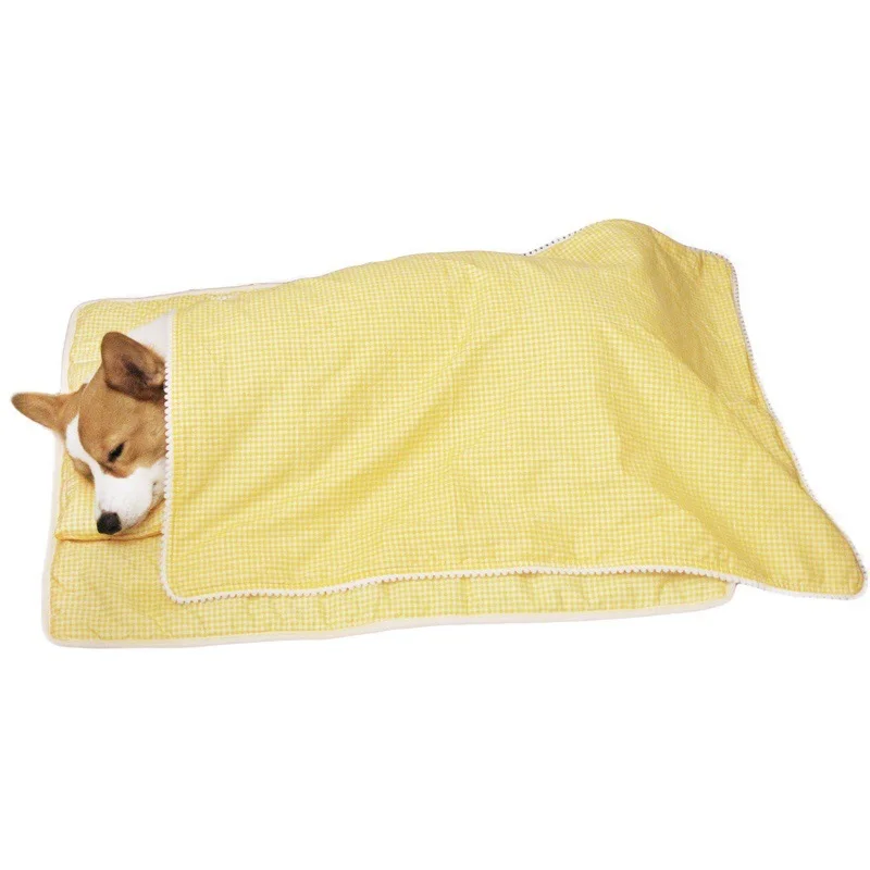 Almohadilla para mascotas de tres piezas, almohadilla para dormir para perros y gatos a cuadros de algodón para otoño e invierno, colcha cálida y cómoda para mascotas, camas para perros, cama para gatos, casa para gatos - imagen 5