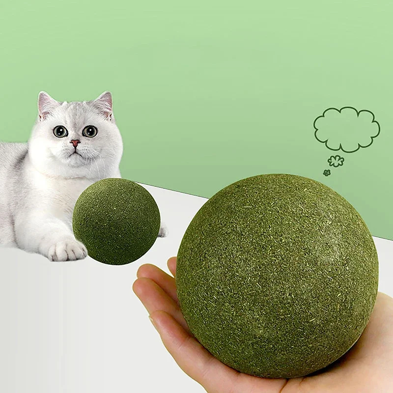 Bola de juguete con hierba gatera de gran tamaño, juguete rompecabezas para gatos de 10cm, bolas de juguete con hierba gatera, juguetes para masticar, suministros para gatos, productos para mascotas - imagen 2