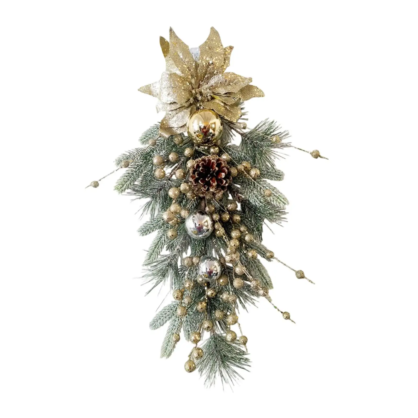 Christmas Teardrop Swag Wall Hanging Ornament, Christmas Wreath, Winter Swag,