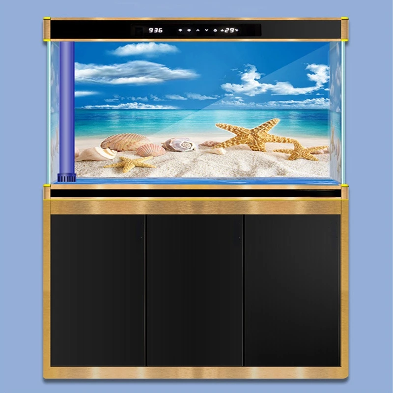 Fondo de acuario decoración pegatina pecera paisaje pegatina cartel fondo para acuario océano planta Aquascape pintura - imagen 3