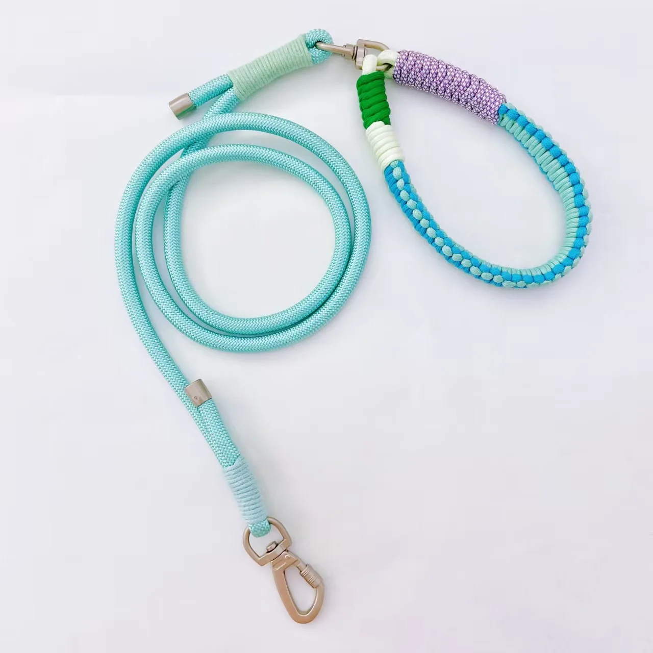 Correa trenzada hecha a mano para perro de 5 pies, correas de nailon resistente para mascotas, cuerda de algodón para caminar y entrenar, cuerda de tracción tejida a mano para mascotas