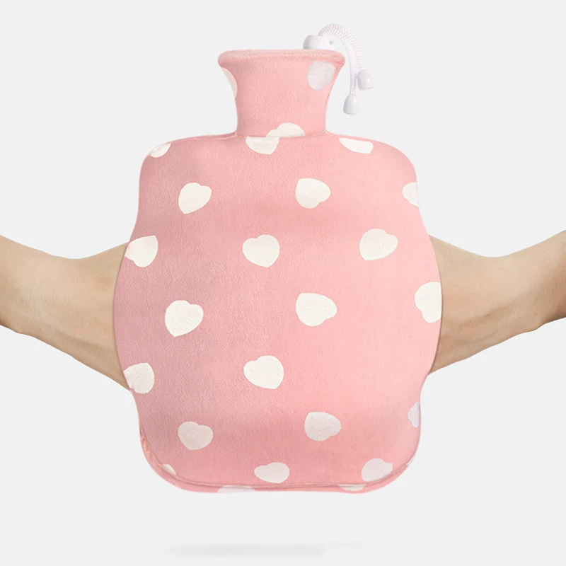 Bolsa de agua caliente de trébol a prueba de frío para invierno, 1000/2000ML, con calefacción de agua, felpa de mano, súper Flexible y resistente a la presión - imagen 2
