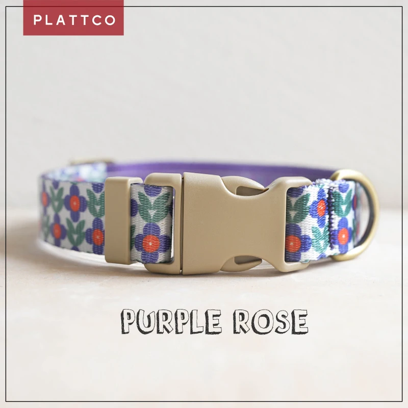 PLATTCO Collar de perro con estampado de nailon, Collar ajustable para perros, productos para mascotas, placa con nombre grabada personalizada, suministros para mascotas PDC359
