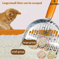 Pala arena para gatos – Acero inoxidable con mango largo ergonómico
