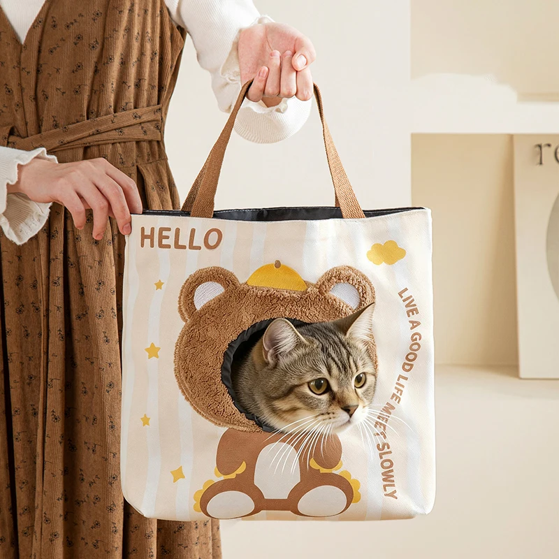 Bolsa de transporte para gatos y perros pequeños transpirable