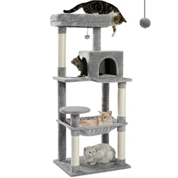 Árbol multicapa Condo para gatos grandes con hamaca y rascador Sisal