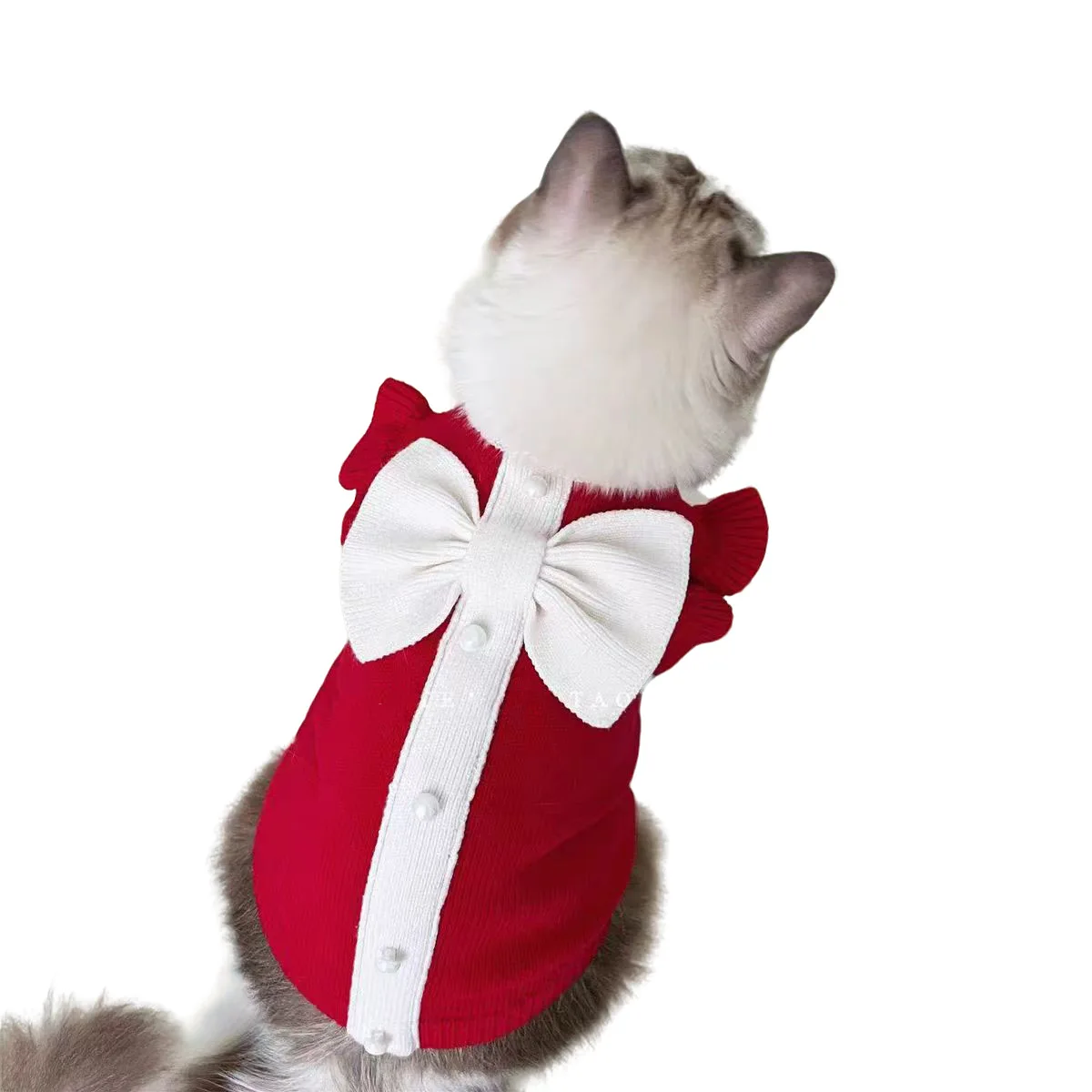 Suéter navidad para gatos y perros pequeños con lazo de princesa - imagen 5