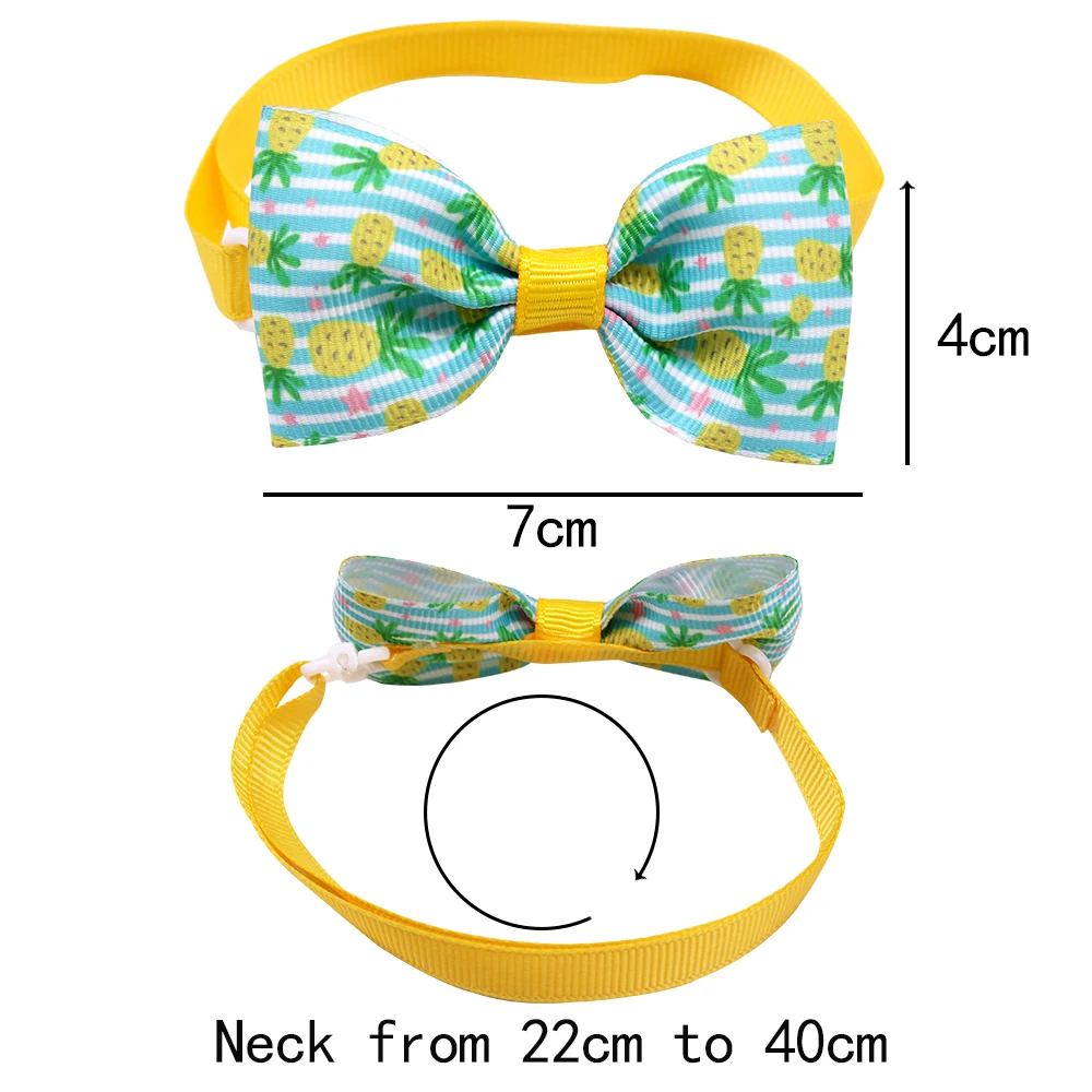 Corbata moño para perros con estampado de frutas y flamencos - imagen 2