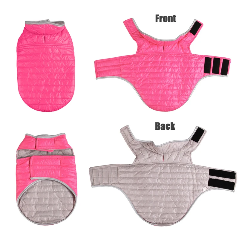 Ropa de invierno para mascotas, chaqueta cálida de doble cara para perros, Chihuahua, Bulldog Francés, chaleco impermeable para cachorros, abrigo para perros pequeños y medianos - imagen 4