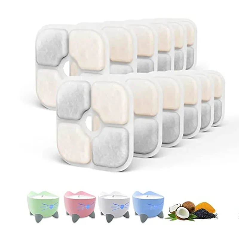 Filtro de carbón activado para Pi xi, automático, 8,5 cm, filtro de fuente para beber para mascotas, repuesto de dispensador de agua potable para gatos