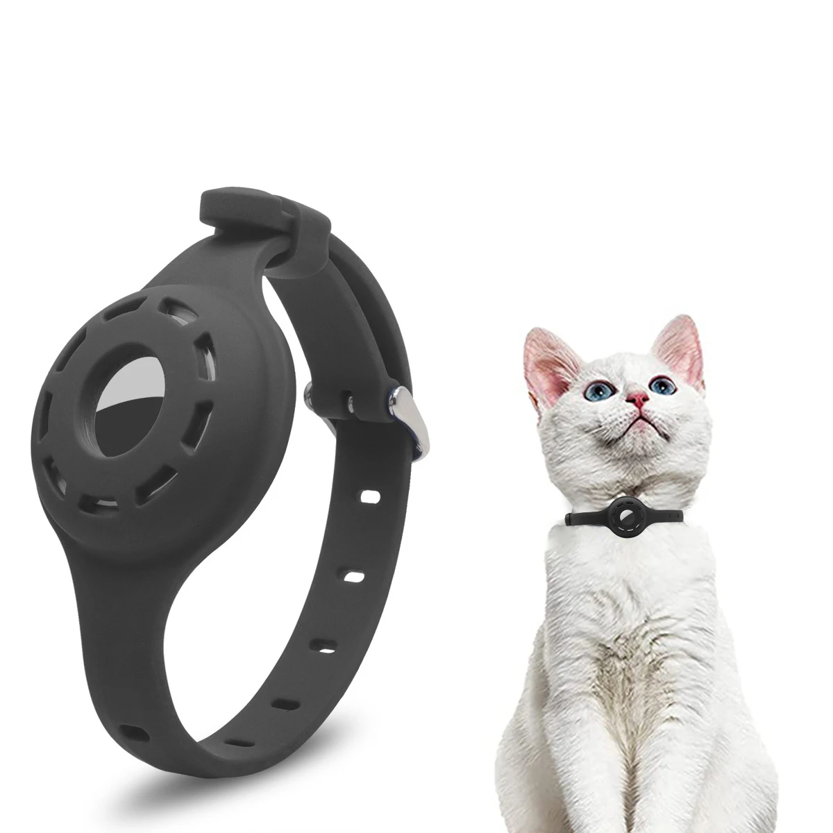 Collar de silicona para perros y gatos, localizador antipérdida, productos para mascotas