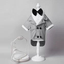 Traje de boda para gatos y perros - Esmoquin con pajarita negra