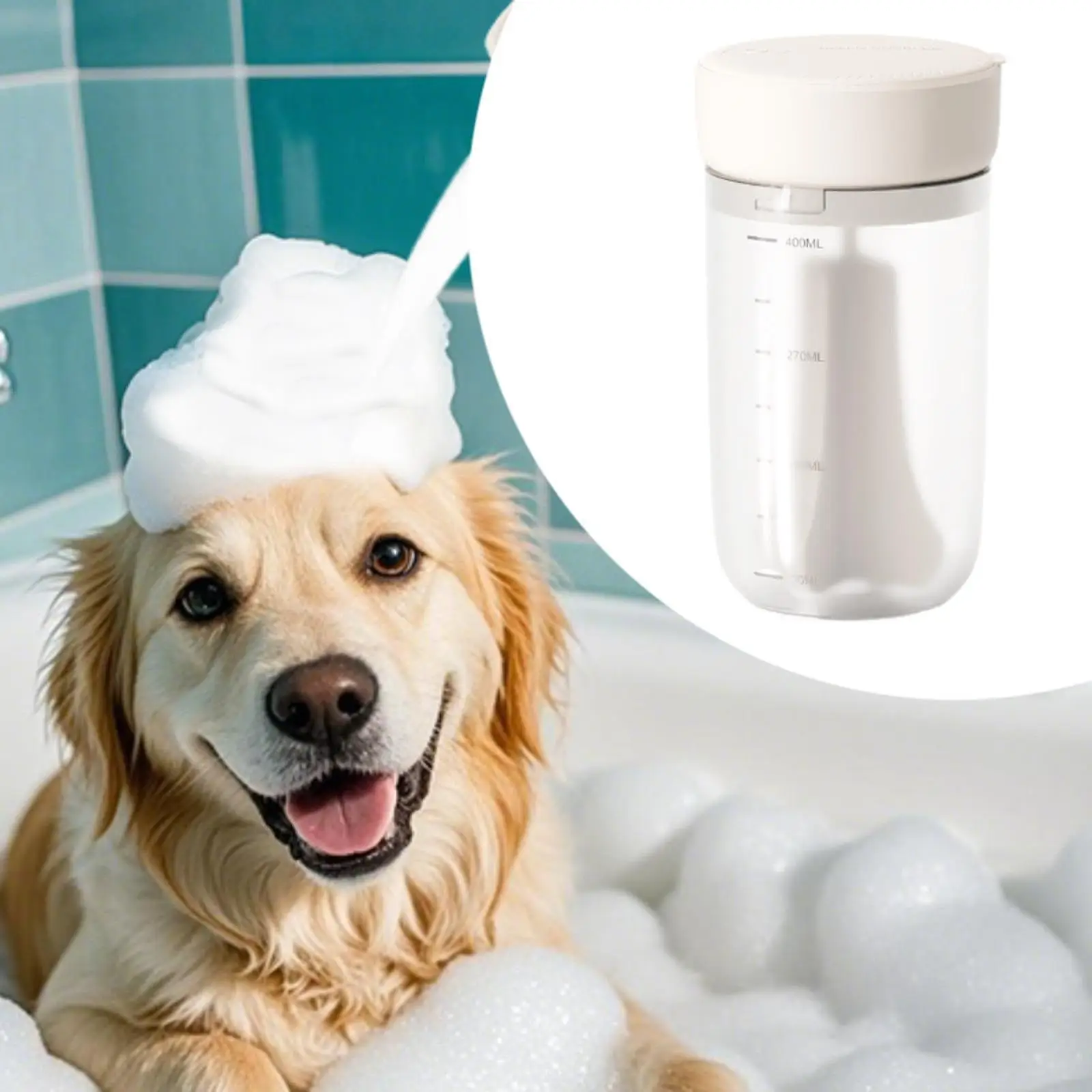 Electric Dog Shampoo Foam Machine,Foaming Easy to Use Mixer,Dog Grooming Shampoo Frother,Shampoo Foamer for Pet Bathing Puppy