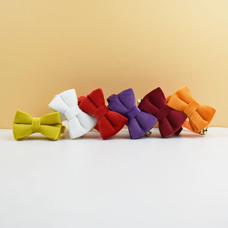 Collar de terciopelo para gato, lazo con hebilla de seguridad ajustable, accesorios para mascotas - imagen 2