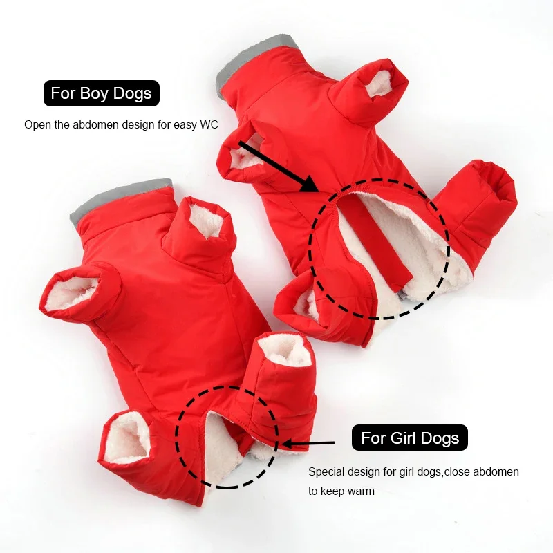 Monos de invierno para perros pequeños y medianos, chaqueta impermeable de lana cálida para gatos, abrigo, mono de Bulldog Francés, ropa para Chihuahua - imagen 3