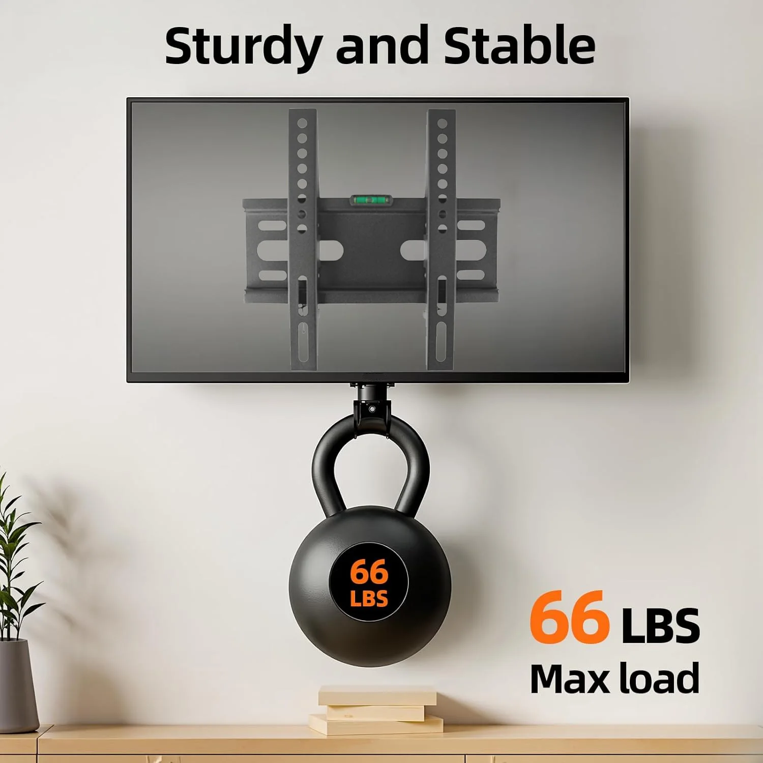 Soporte de pared fijo para TV y monitor – Perfil bajo y resistente - imagen 2