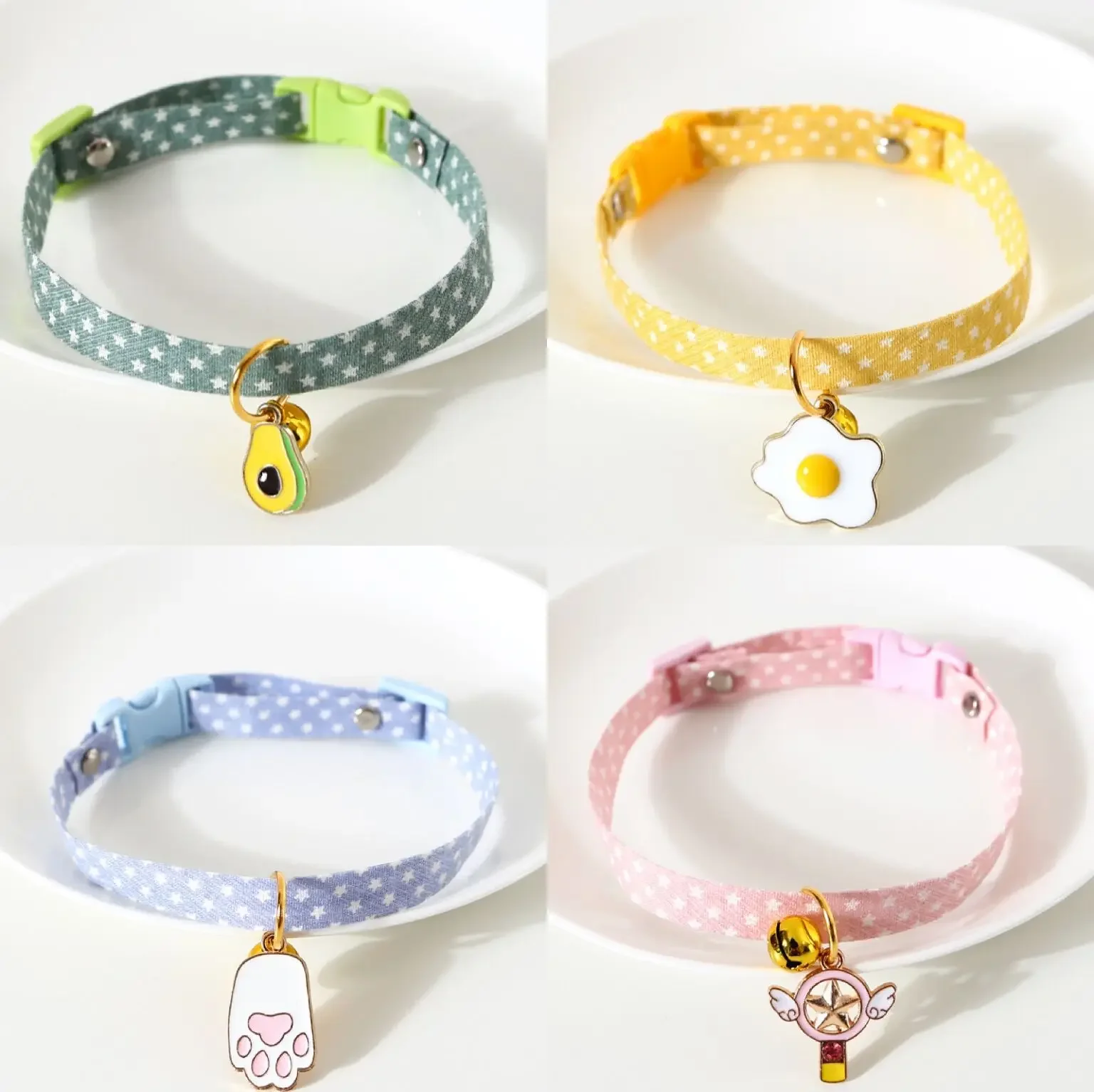 Collar de perro con colgante de aguacate afrutado para perros pequeños, collares para gatos con campana, accesorios para gatos, suministros para mascotas, accesorios para perros