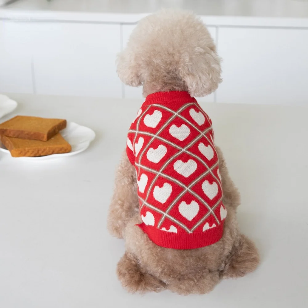 Suéter Jacquard colorido para mascotas, chaleco cálido para perros y gatos, ropa de Año Nuevo, Otoño e Invierno - imagen 5