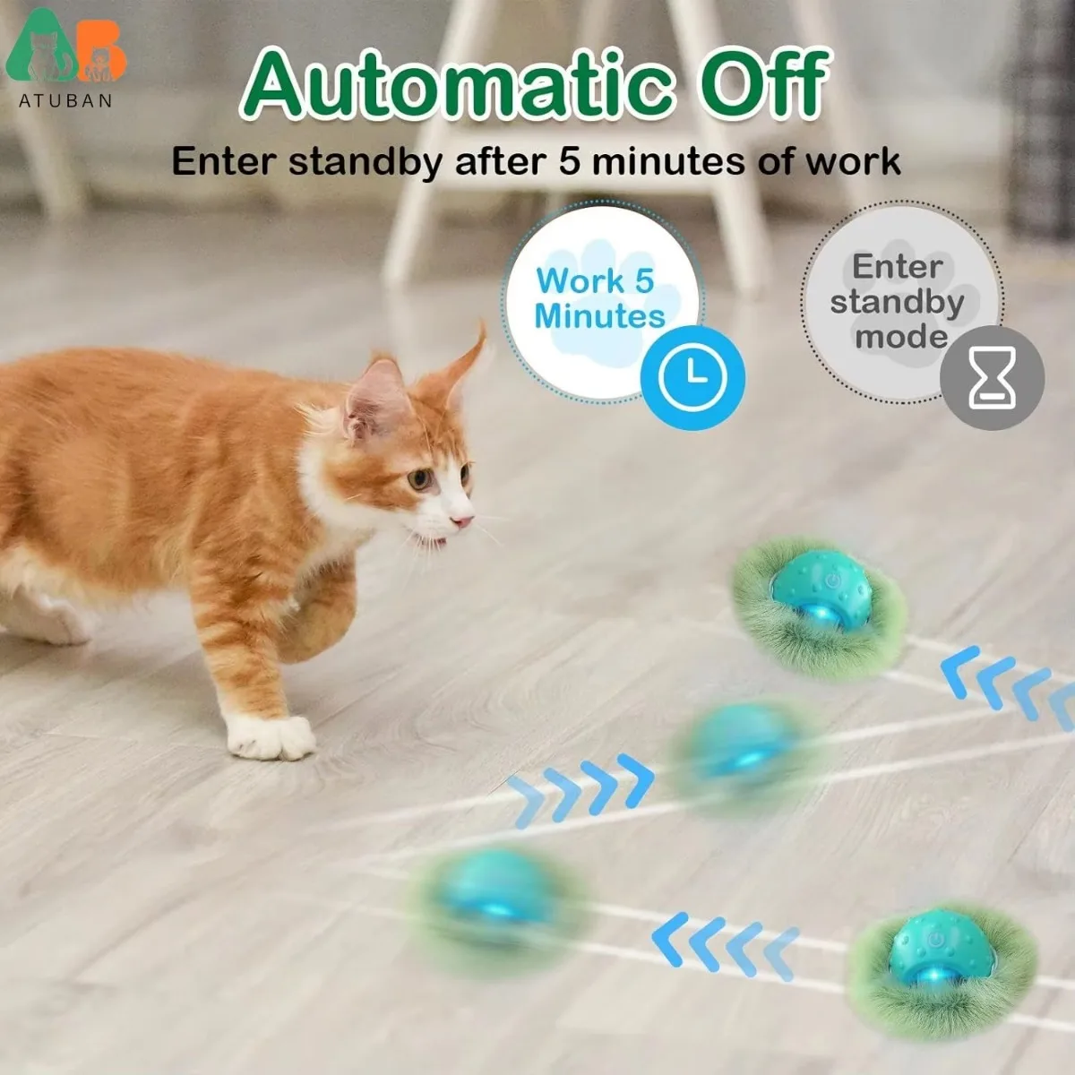 Juguetes interactivos para gatos, pelota para gatos de interior, túnel rodante rápido, juguete para gatos activado por movimiento, juguete para atrapar ratones ocultos - imagen 3