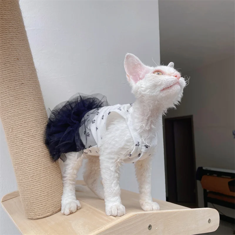 Vestido transpirable para gatos Sphynx, Devon Rex y perros