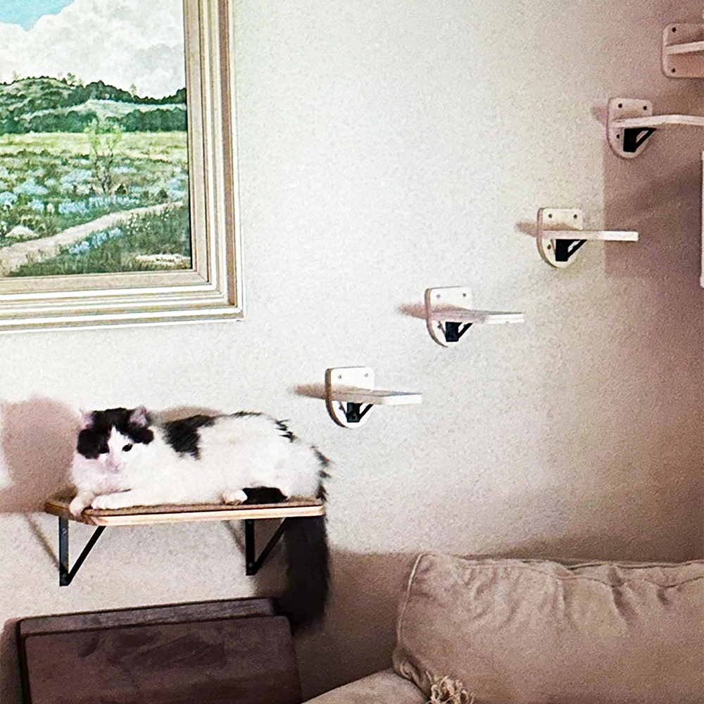 Hamaca para gatos de sisal montada en la pared, hamaca para gatos extraíble, accesorios para el hogar de madera maciza, adecuados para gatos para jugar y descansar - imagen 2