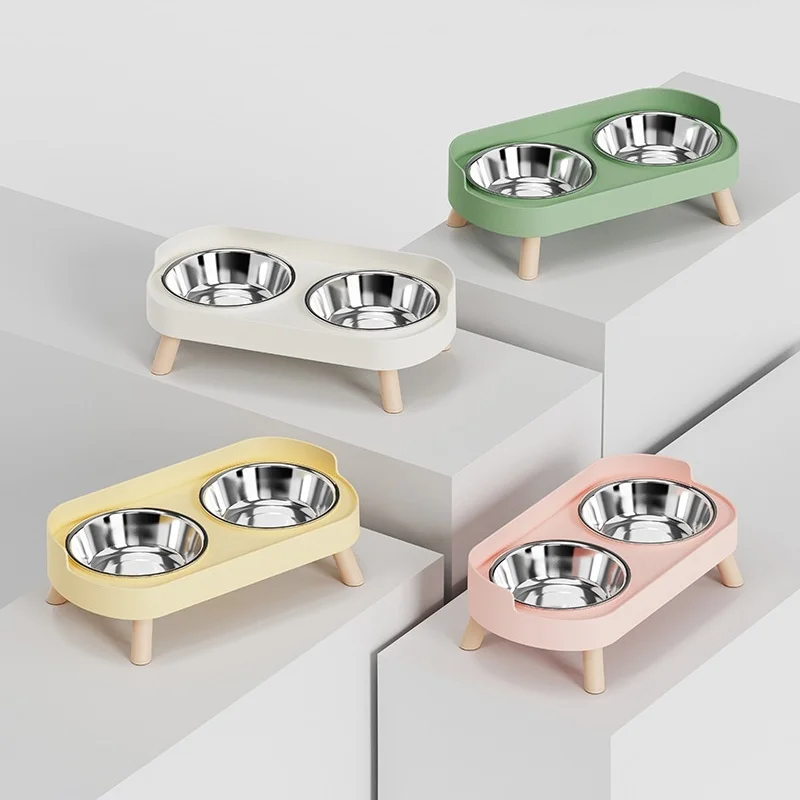Comedero elevado doble para perros y gatos de acero inoxidable - imagen 2