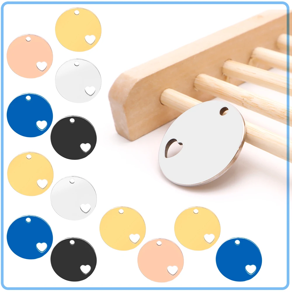 100 Uds etiqueta de acero inoxidable etiqueta de identificación en blanco identificación de mascotas Collar de gato al aire libre colgante Halterneck accesorios de Metal de personalidad