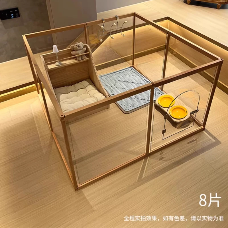 Valla de empalme de madera maciza para mascotas, valla de separación interior, jaula transparente para perros pequeños, vallas para mascotas, productos, accesorios - imagen 4